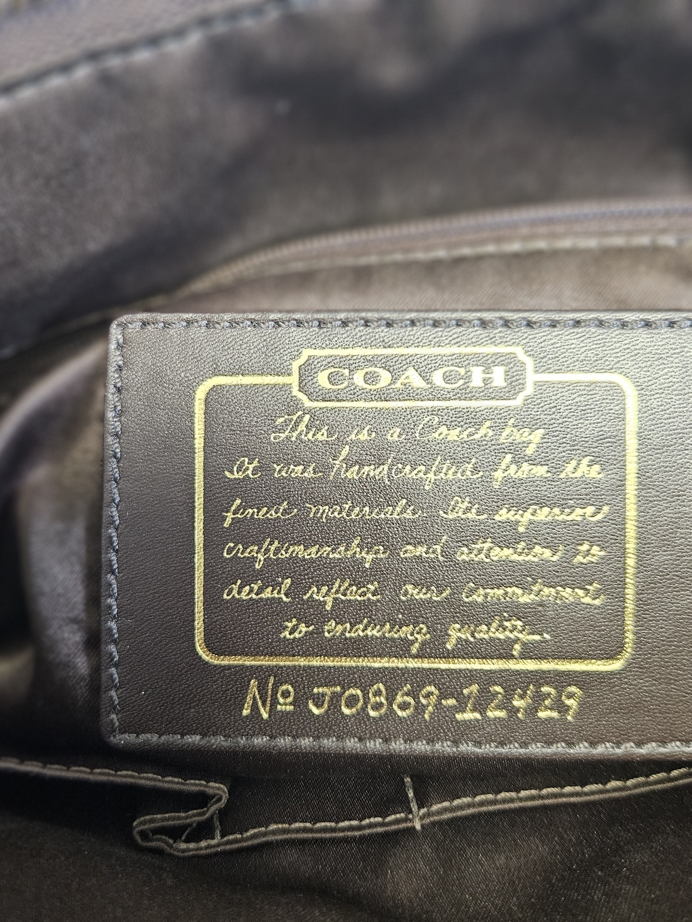 Coach Vintage Y2K Signature Stripe Patent Leather Tote Bag 12429 Chocolate Brown - Picture 6 of 10